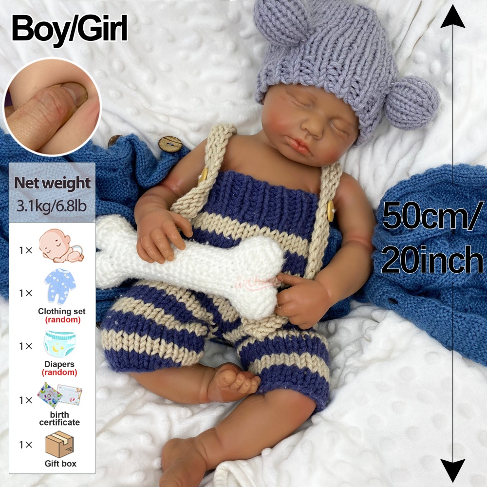 Realistic Features 20Inch Can  - Reborn Baby Doll Silicone Realistic 评论和价格