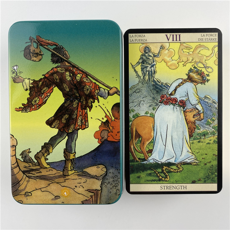 Metal Box Gilded Edition Back  - Tarot Cards Deck With Guidebook 评论和价格